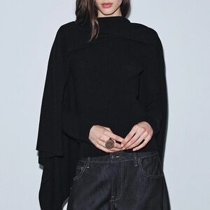 Zara Black knit Sweater Cape